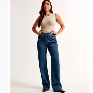 Abercrombie & Fitch Women's High Rise Jeans - Dark Blue